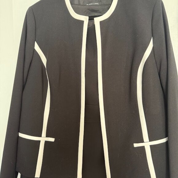 NWOT - Evan Picone Black Label 2 pc Dress Suit, Black White Contrast - Picture 2 of 9